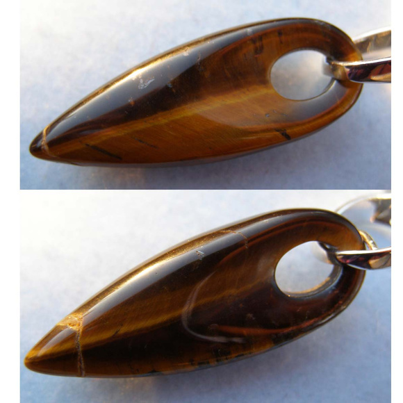 NEW RLM Studio Elongated Drop Tigers Eye Pendant - Picture 3 of 7